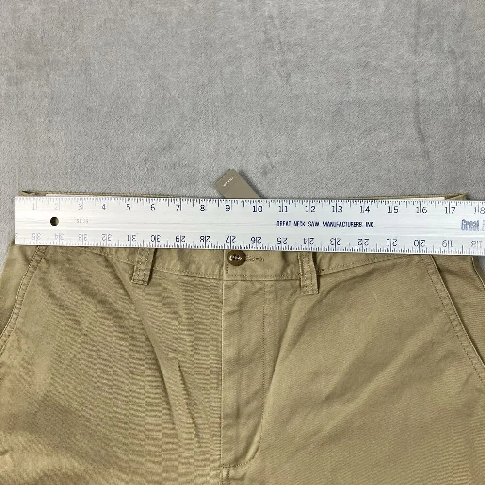 J Crew Chino Pants Men 34x32 Dusty Khaki Cotton Giant Fit Wide Leg Office BJ521